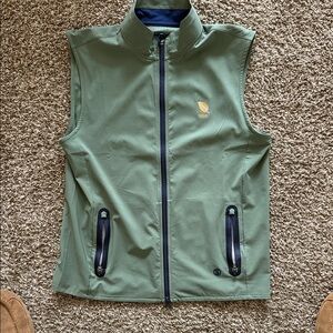 Men's Green Vest with Navy Accents